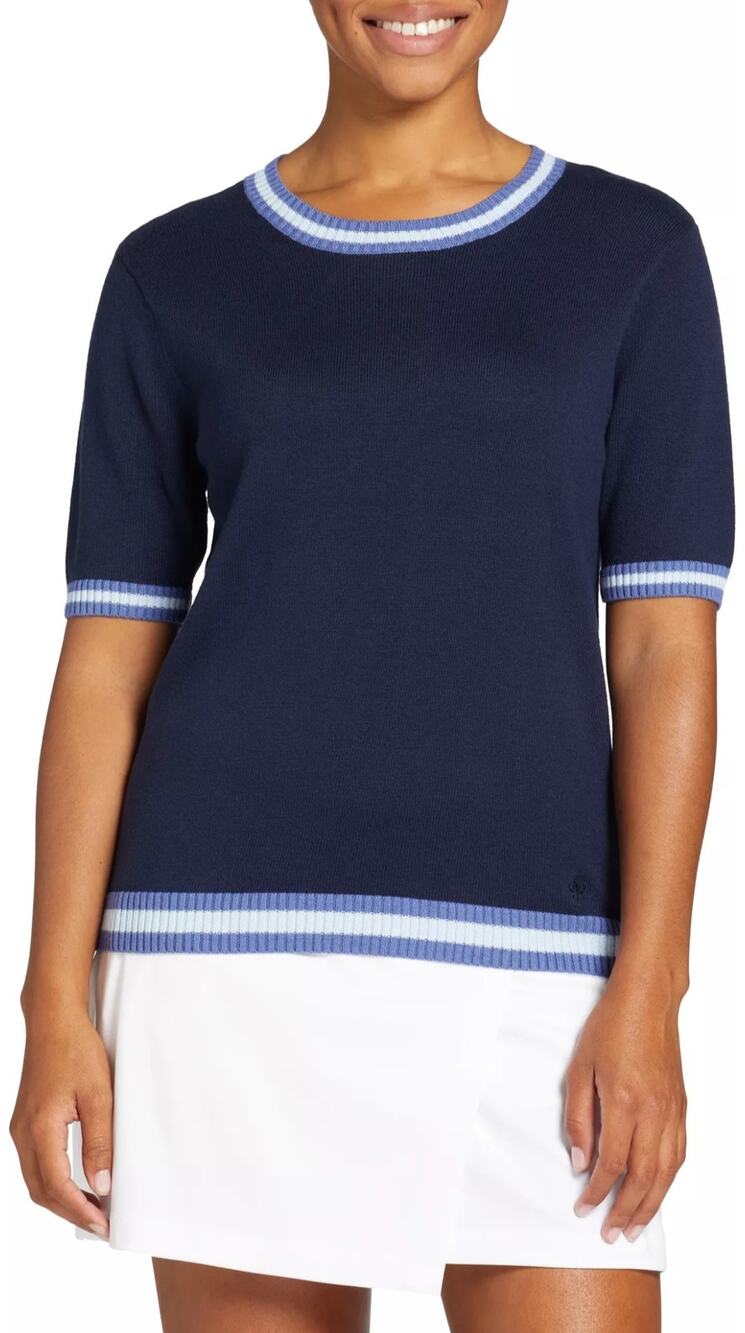 NWT Lady Hagen Half Sleeve Crewneck Golf Shirt - navy blue - XS